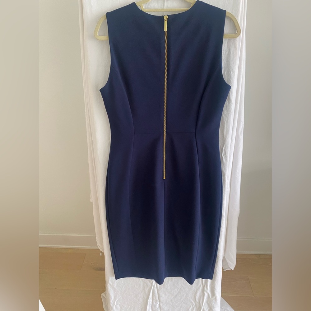 Calvin Klein Navy Sleeveless Dress Size: 10 - Picture 3 of 3